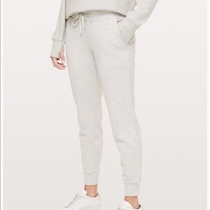 Dark green warm down lululemon joggers